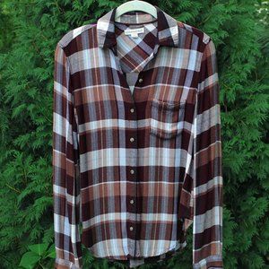 Aeropostale Soft Rayon Plaid Buttondown Top